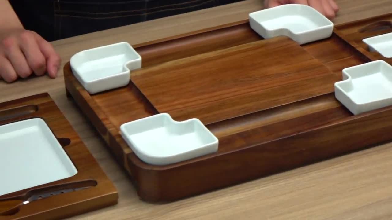 Acacia Wood Cheese Board With Knife Set – Briarwood Gifts