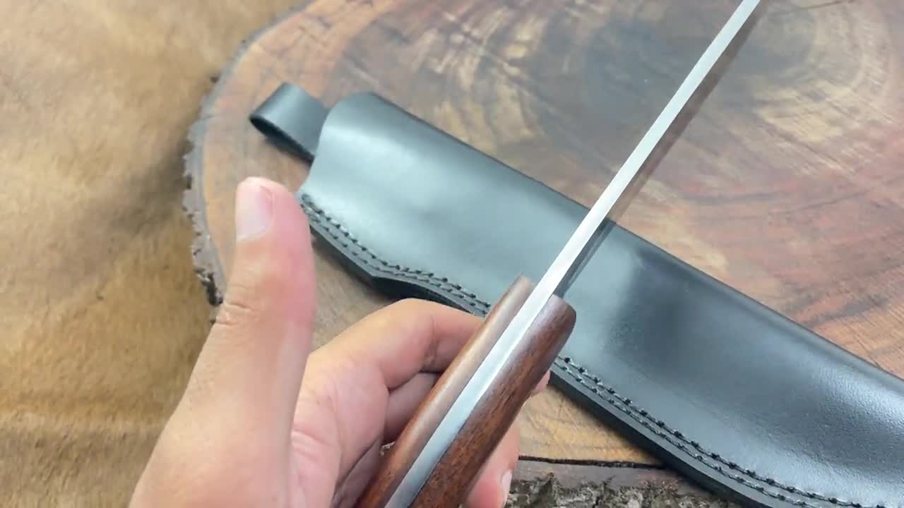 Unique Blades Couteau de chasse fait main en acier de Damas