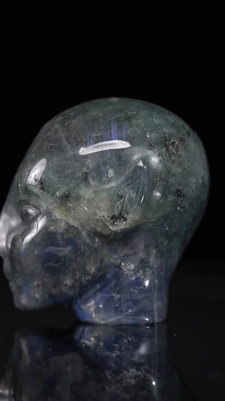 2.0インチのラブラドライト彫刻の妖精エルフエイリアン