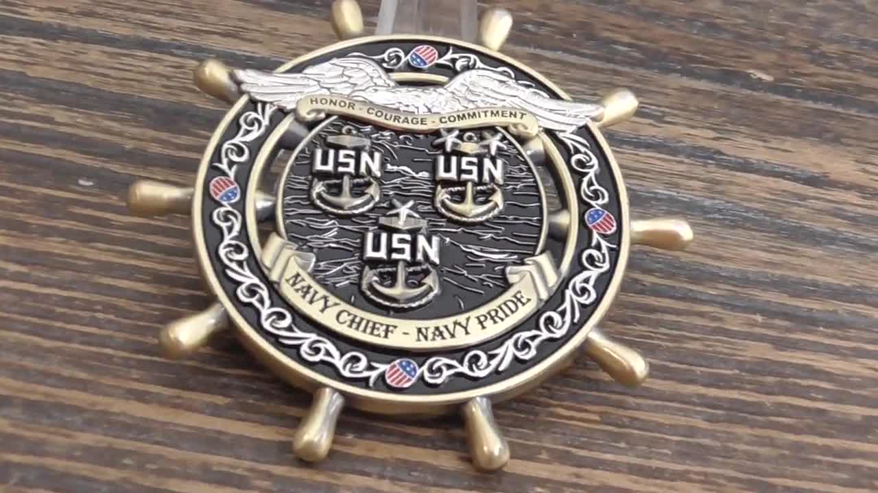 USN アメリカ合衆国艦隊司令官コイン USN USS コンスティチューション 船の舵 海軍チーフ 海軍