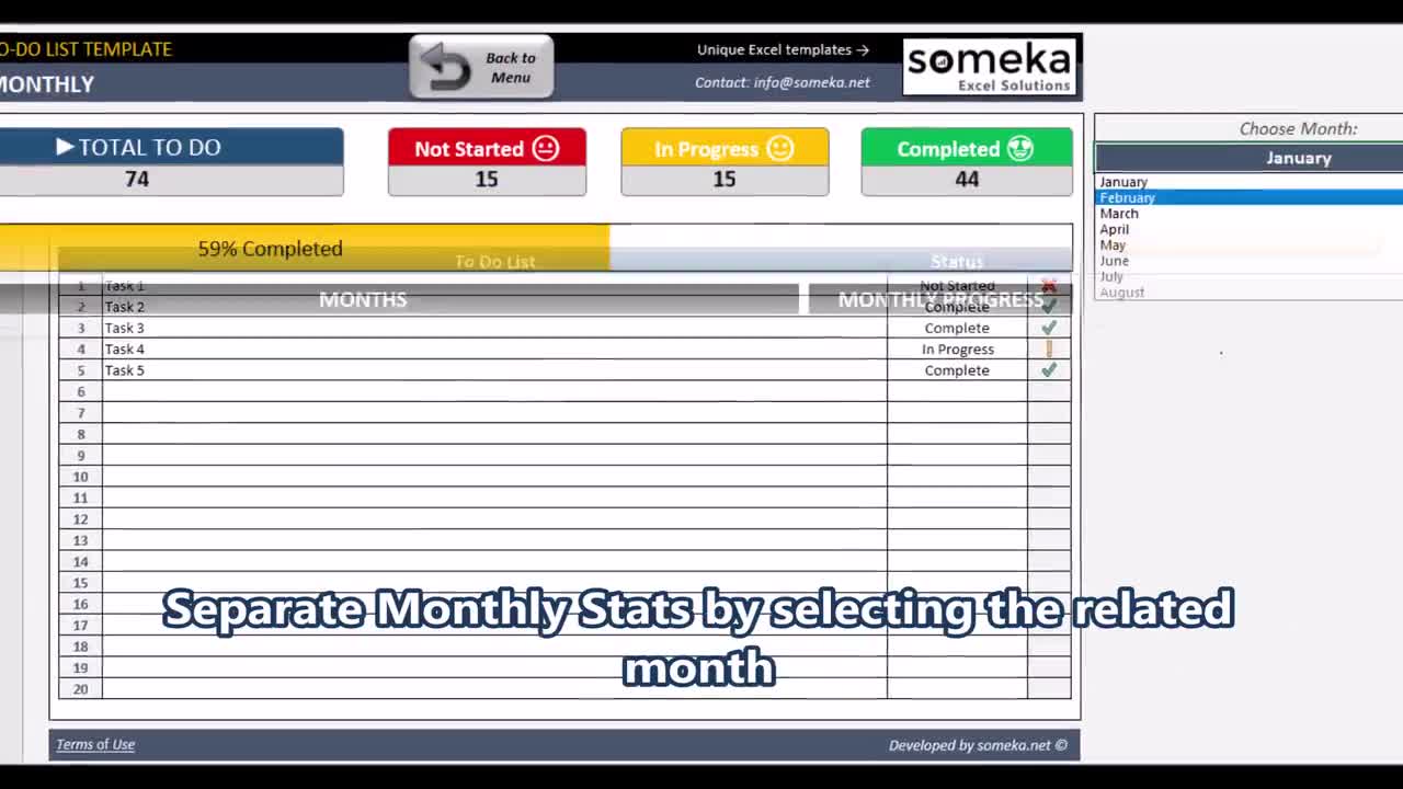 Daily Weekly Monthly Task List Excel Template To Do List OFF