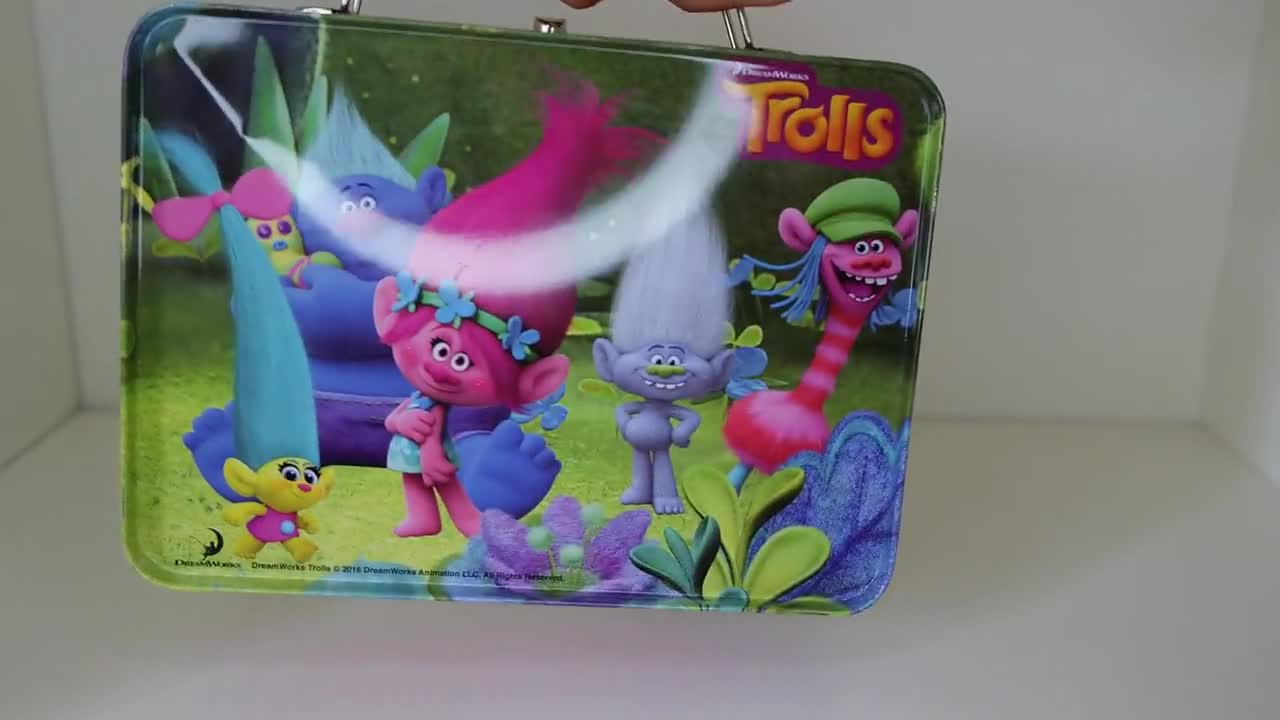 Trolls Tin Carrier Metal Storage Case/lunch Box/purse Dreamworks Tin  Storage Box 