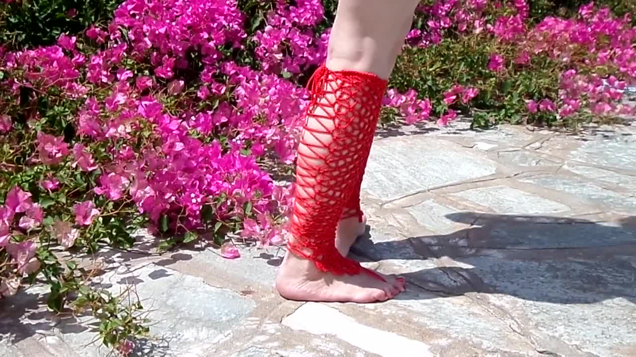 Lace barefoot sandals Pole dance wear Foot fetish