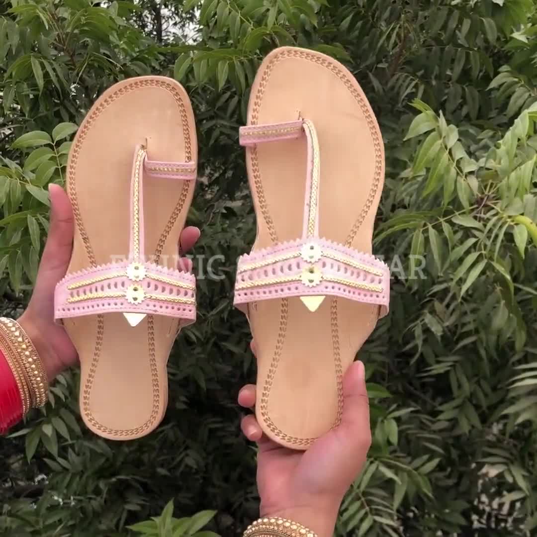 Tan leather slippers mens sandals kolhapuri slippers outdoor sandals gents  flats | eBay