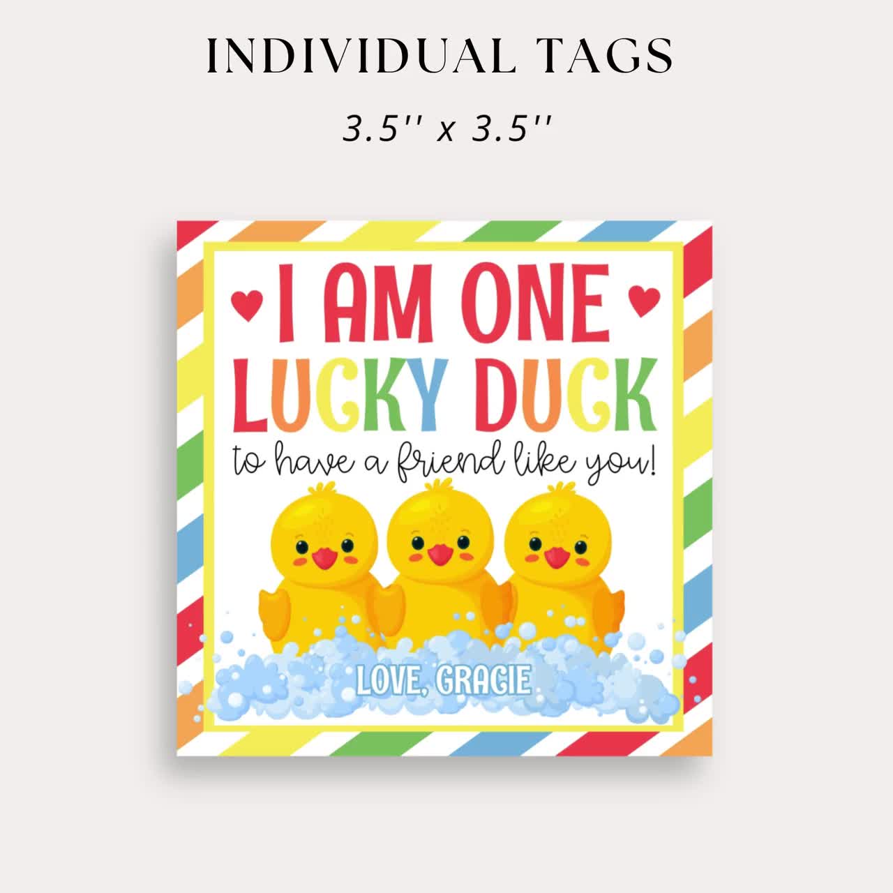 Valentine Duck Easy Classroom Valentine Idea: Rubber Duck Valentines