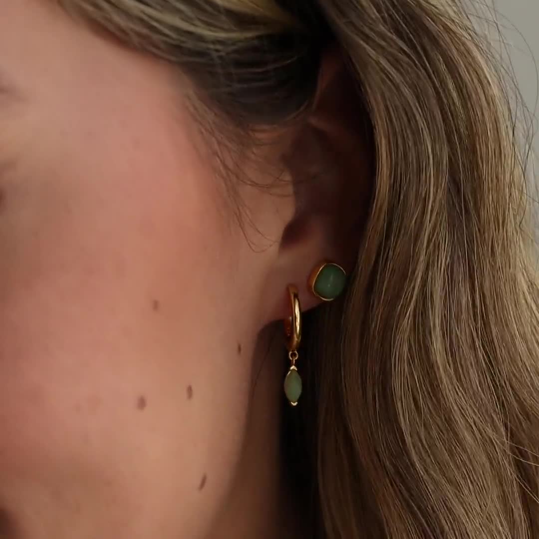 Caitlyn Minimalistのクラシックな翡翠スタッドピアス • プリンセス