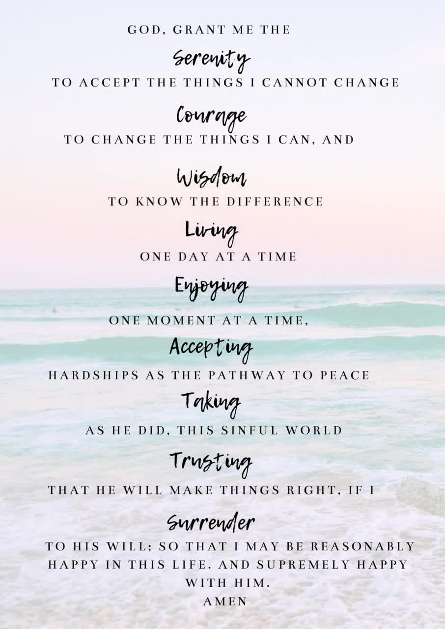 Serenity Prayer Full Version Printable
