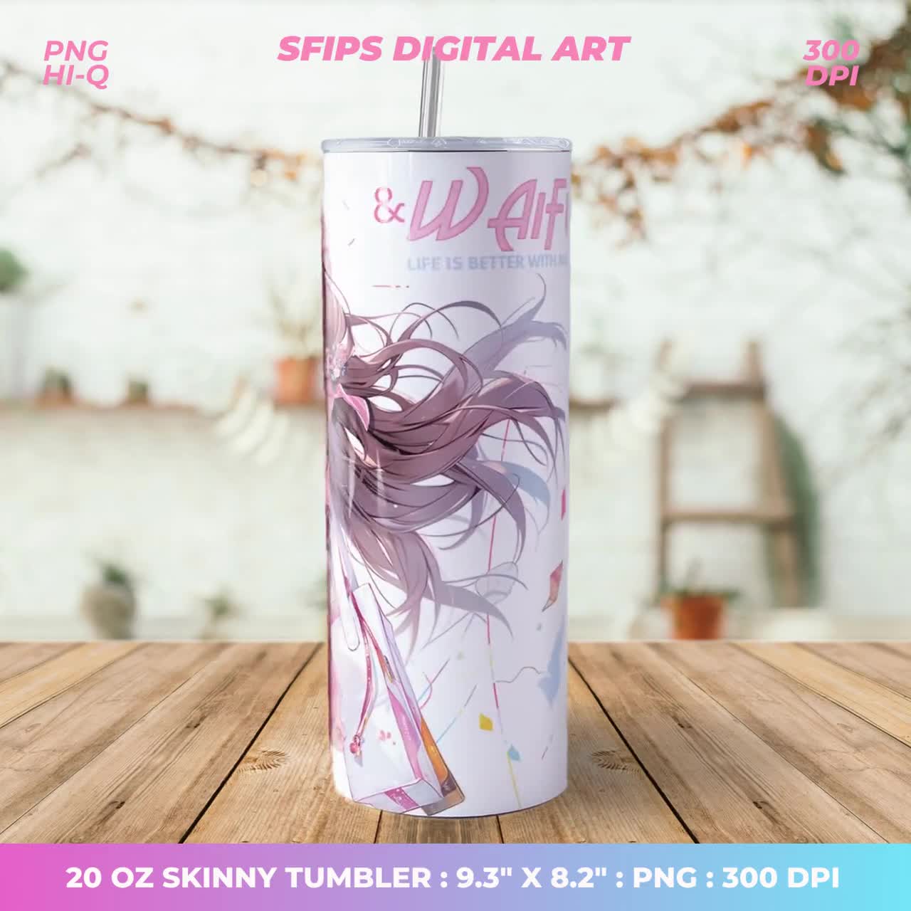 ROMWE Kawaii Cartoon Girl Print Tumbler