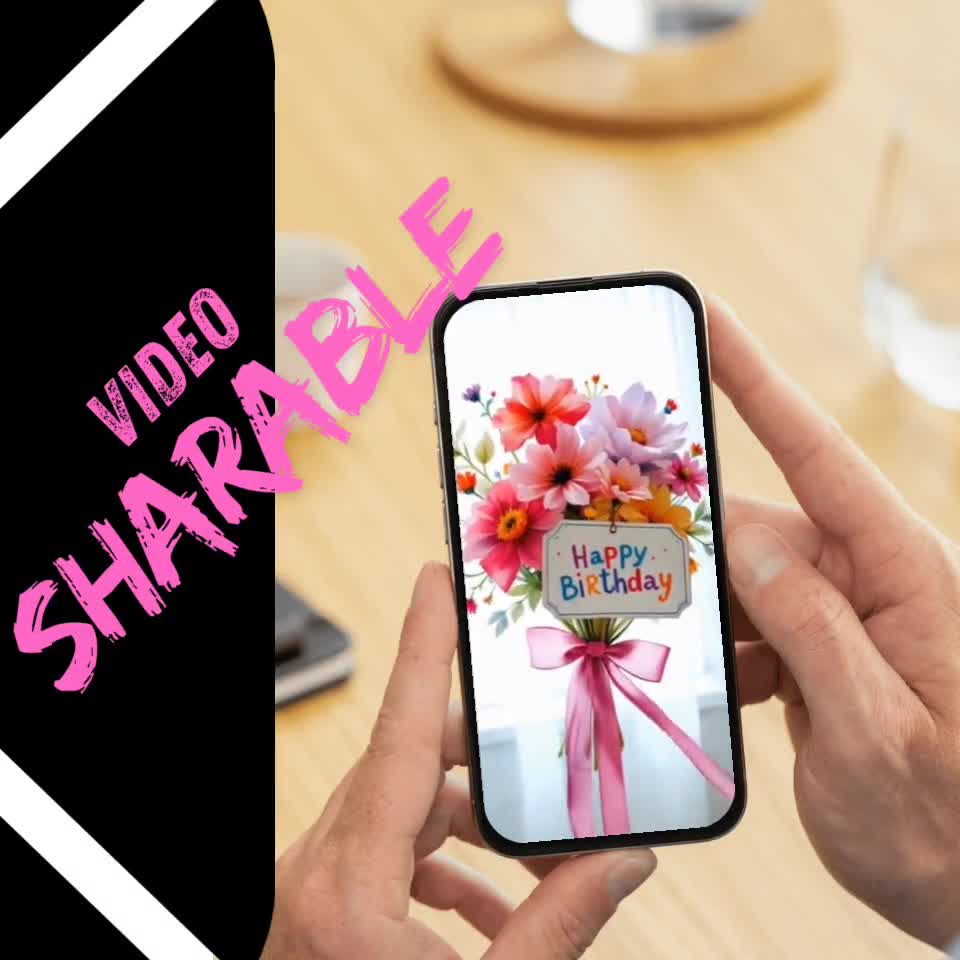 1000 + Floral Happy Birthday Card : Whimsical Digital Gift for Her video poster