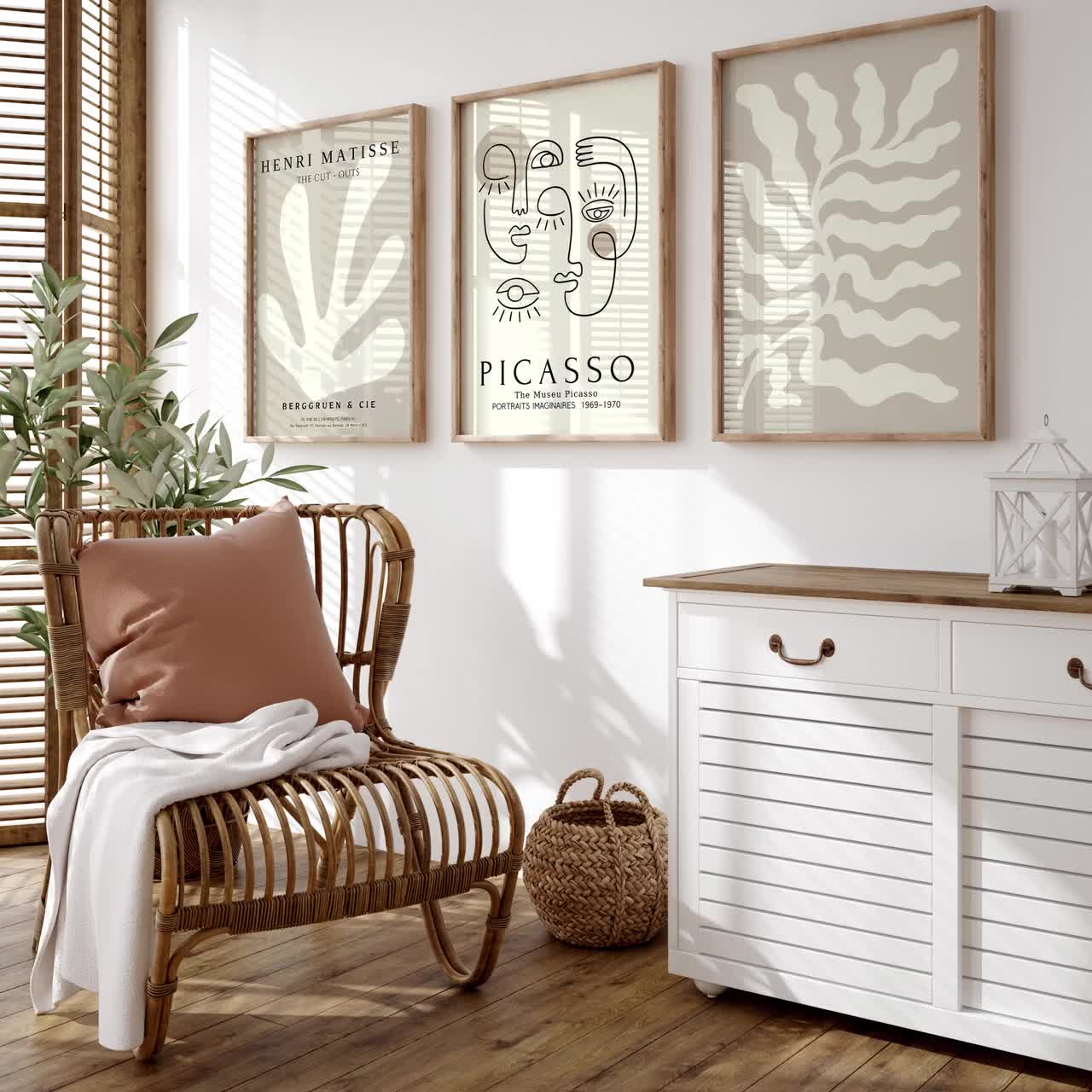 洋書 The art of wood and tone Litton Lane Abstract Earth Tone Rope and Wood Wall Art, Set