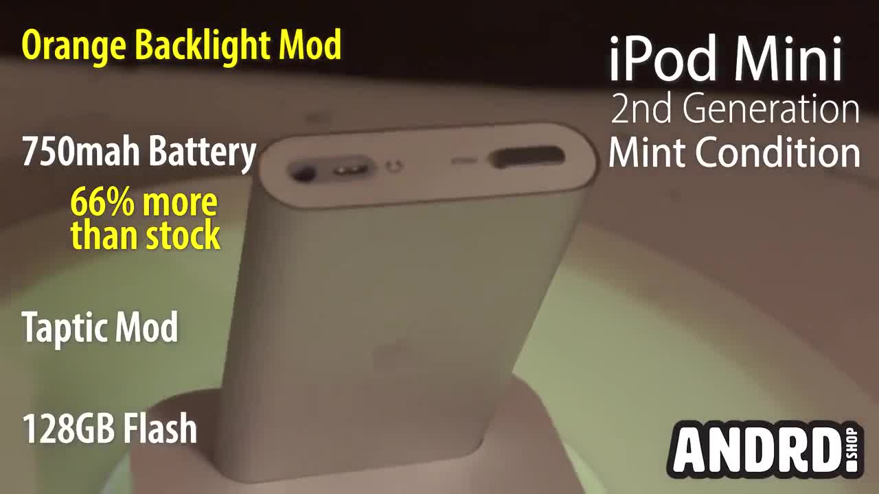 Built to Order Very Moddedd Silver iPod Mini 2nd Gen - Orange Backlight,  Taptic, Flash Mod - Mint Condition! Unique