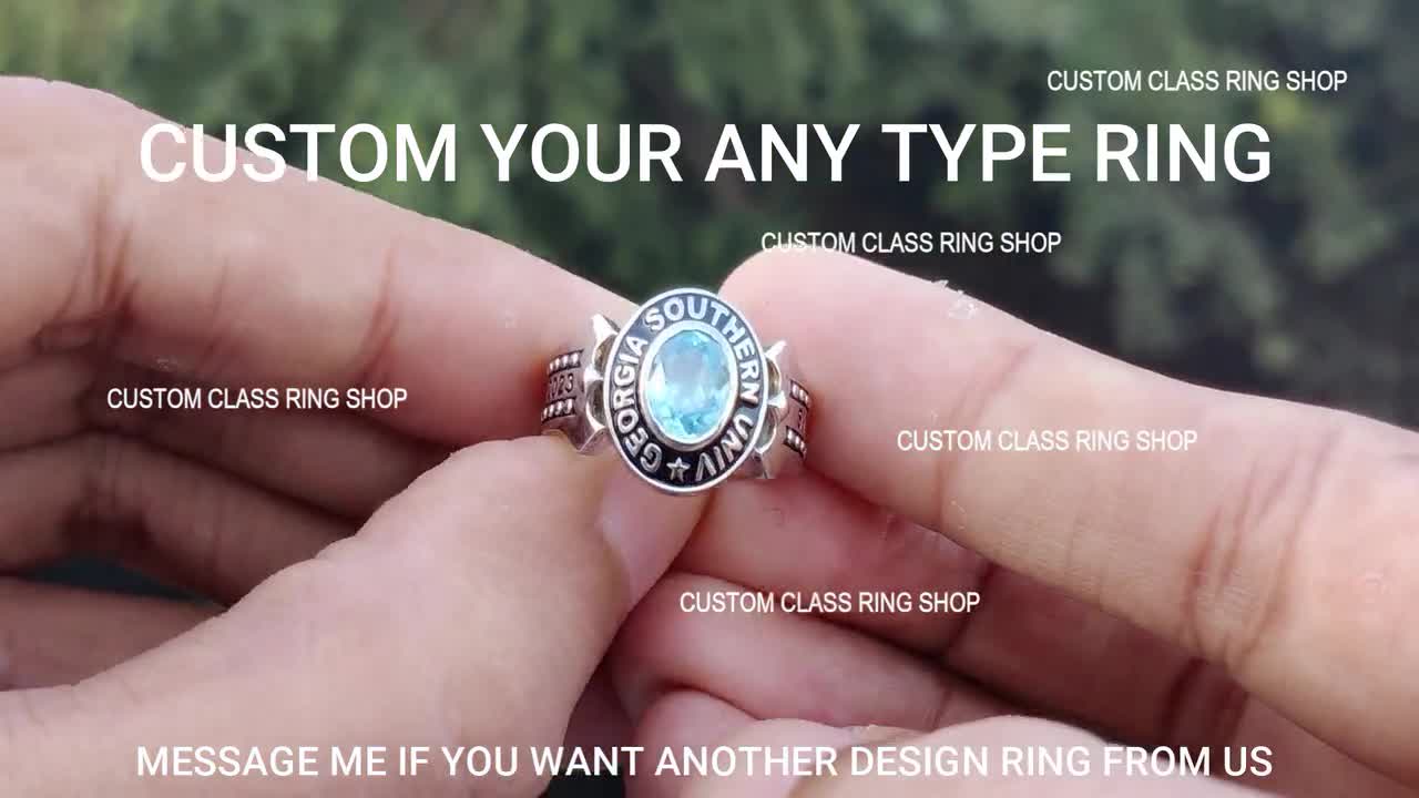 OPAL Customized women’s Class Ring High School College University senior oval Custom on sale Graduation Silver 925 Gift Personalized for her