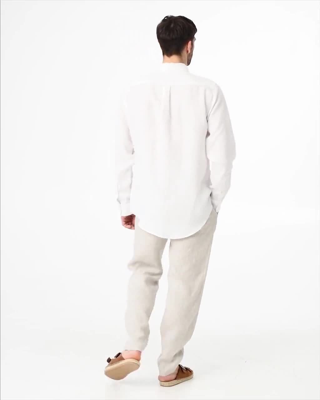 Linen Shirt, Stand-up Collar Shirt, Medieval Shirt, Men's Shirt Jakob -   Canada