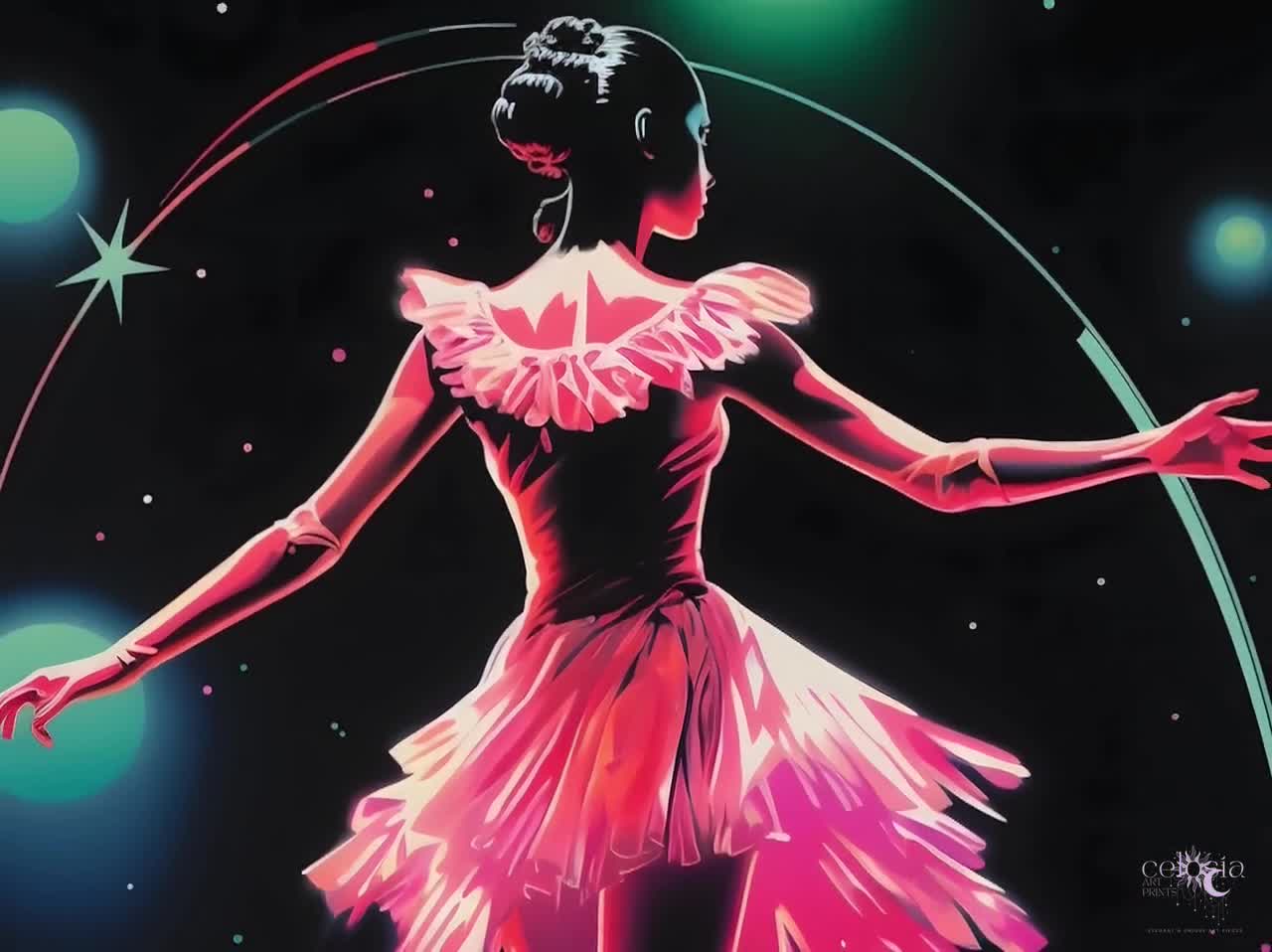 Disco Ballerina Art, Galactic Ballerina Art, Futuristic Ballerina