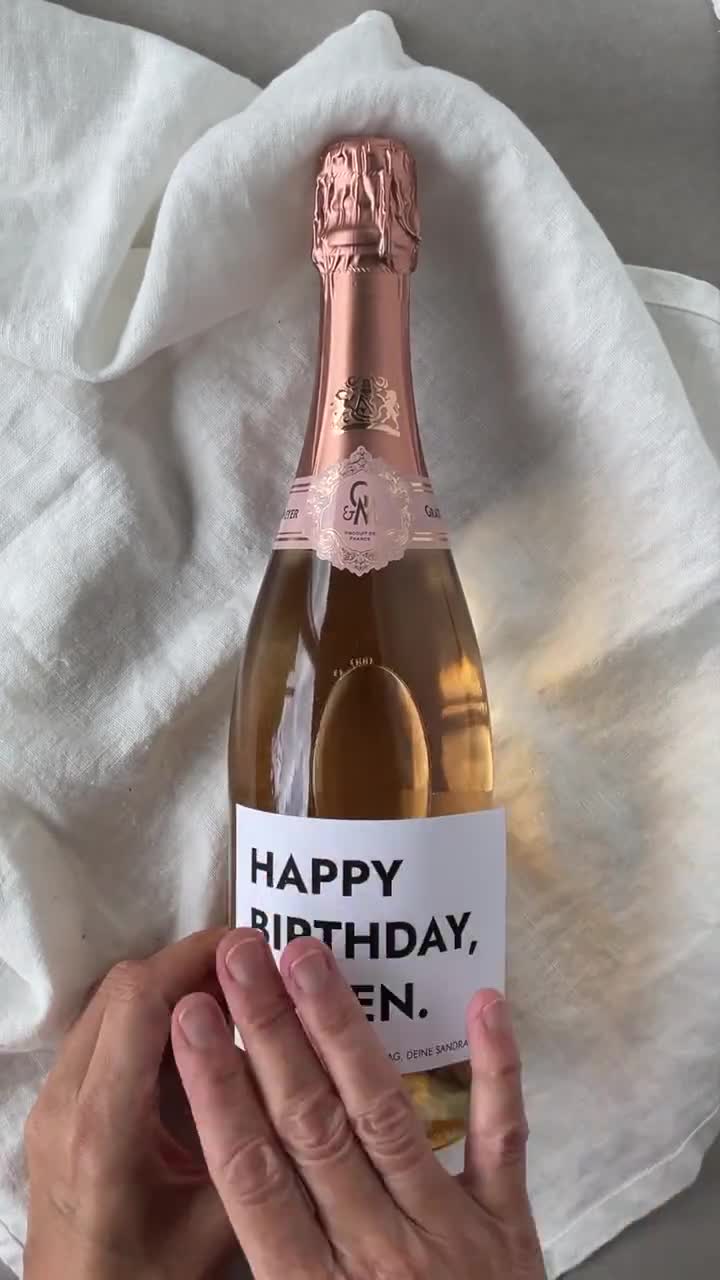 Flaschenaufkleber Geburtstag Personalisiert – Sektetiketten Selbst Gestalten 2 Stk. 9x13 Cm