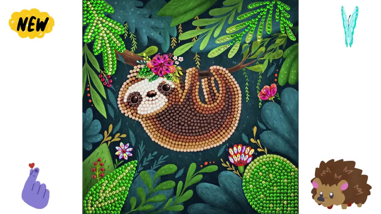 Snuqevc Cute Sloth Diamond Painting Kits - Adult Diamond Painting Round  Gemstone Crystal Craft, 16x24Inch Artistic Aesthetic Painting for Room  Decor