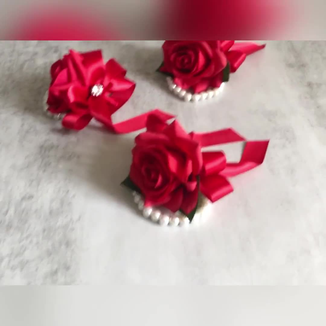 1pc/6pcs Corsage Da Polso Con Rosa Champagne Artificiale Per Sposa,  Damigelle D'onore, Matrimonio, Rosa Di Seta, Ortensia E Perle Finte,  Romantico Corsetto Da Polso Per Donne, Ragazza, Matrimonio, Ballo Di Fine  Anno