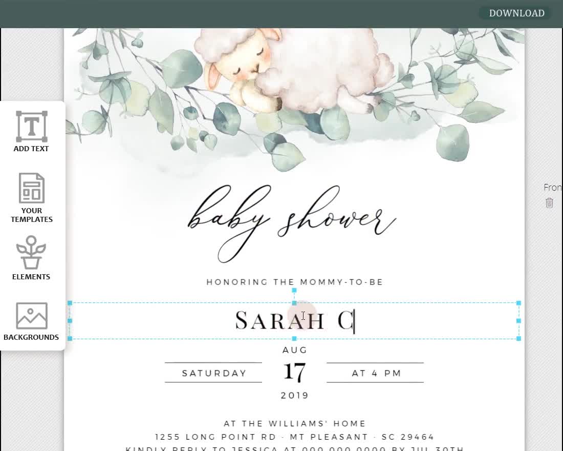 spring mobile【romance】 SNOWY - Sheep Baby Shower Invitation, Gender Neutral Sheep