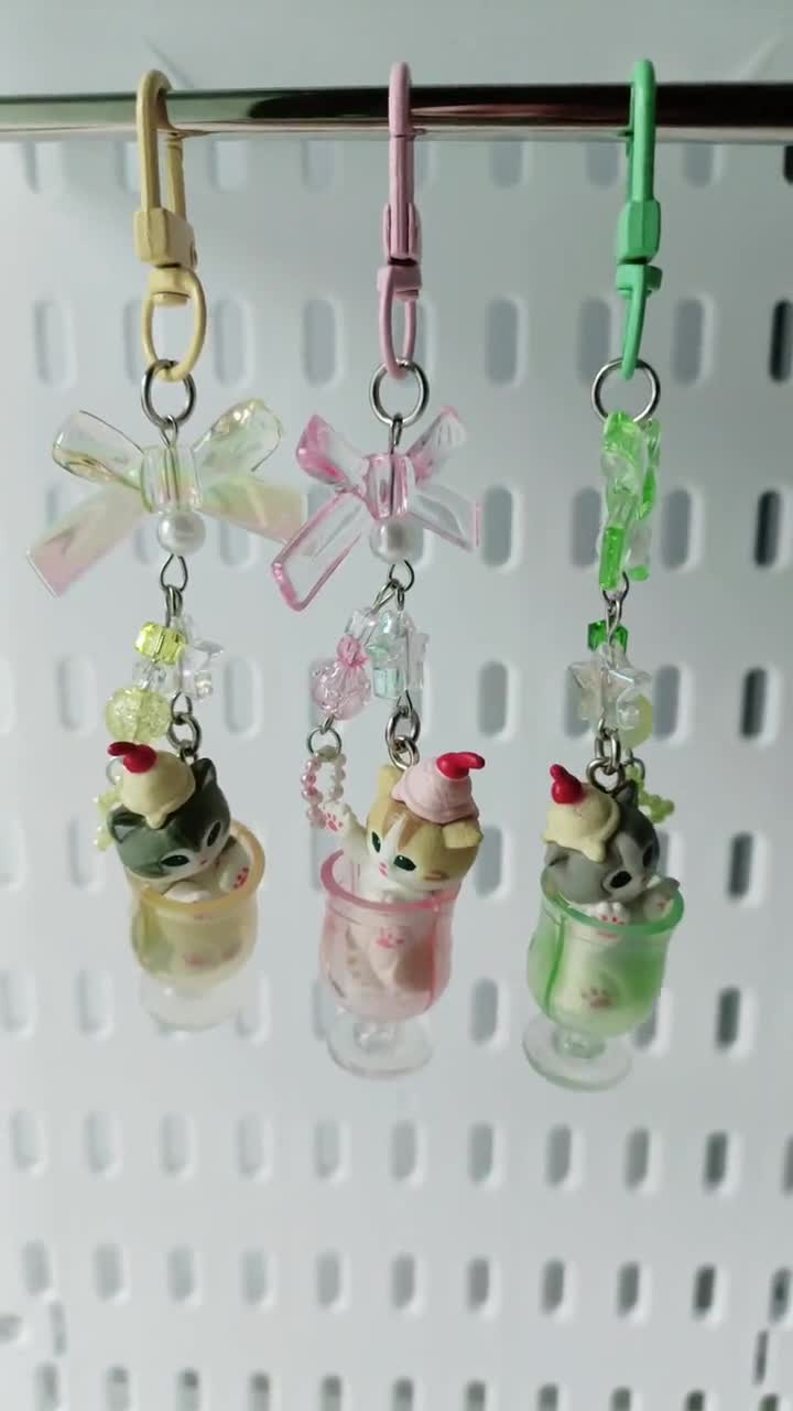 Mofusand Cream Soda Cat Keychains: Kawaii Trinket Bag Charms
