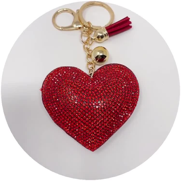 Keychain 243a Fashion Jewelry Rhinestone Cherry red - SWTrading