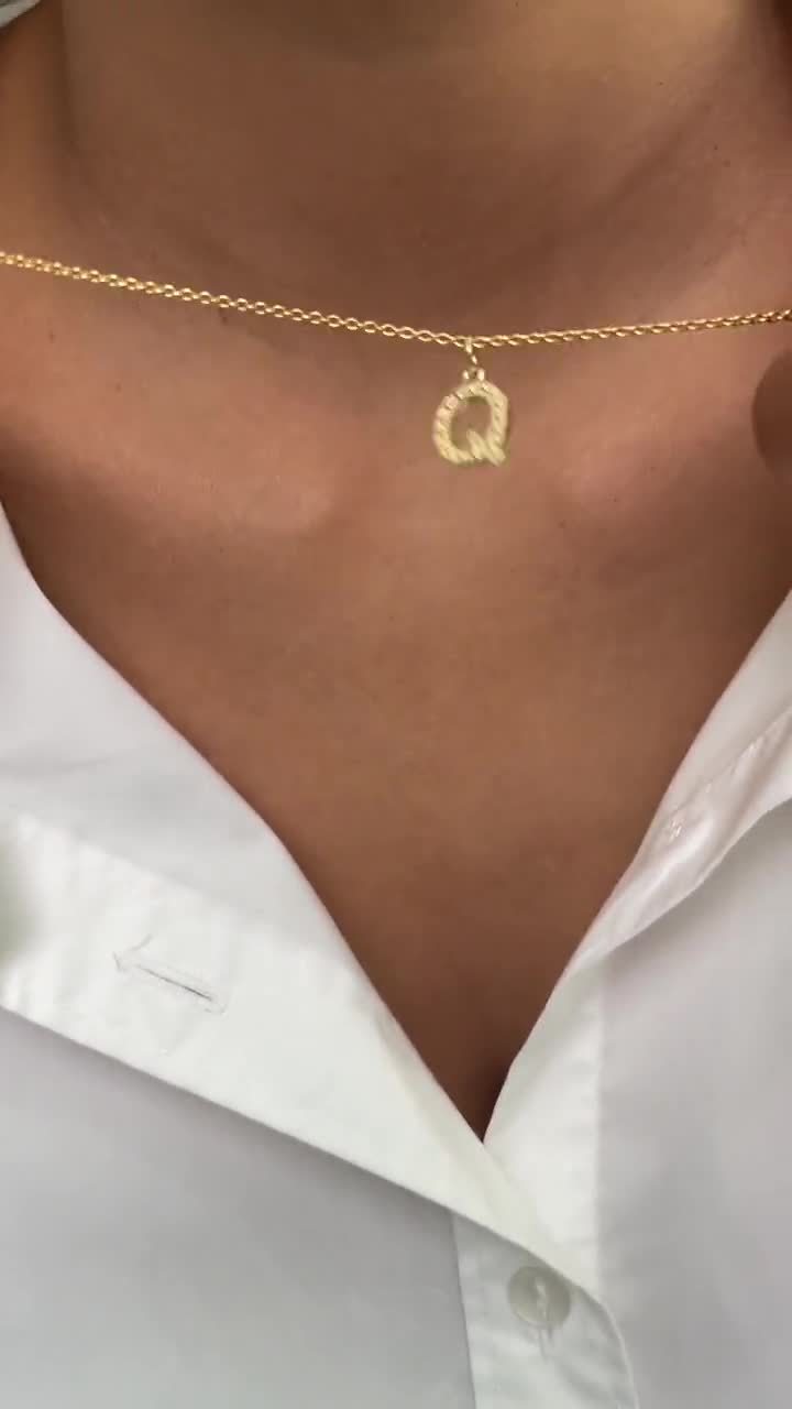 Just For You Initial Necklace — Letter Q