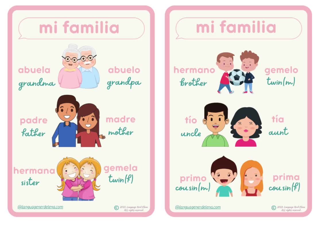 Bilingual SPANISH BASICS BUNDLE flashcards | Spanish Educational Printable  Flashcards