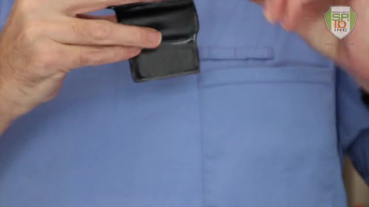 Magnetic Pocket Badge Holder Single Credit Card Size Holder Horizontal, Vinyl  Fold Over Shirt Pocket or Scrubs Hold Photo, Work ID 