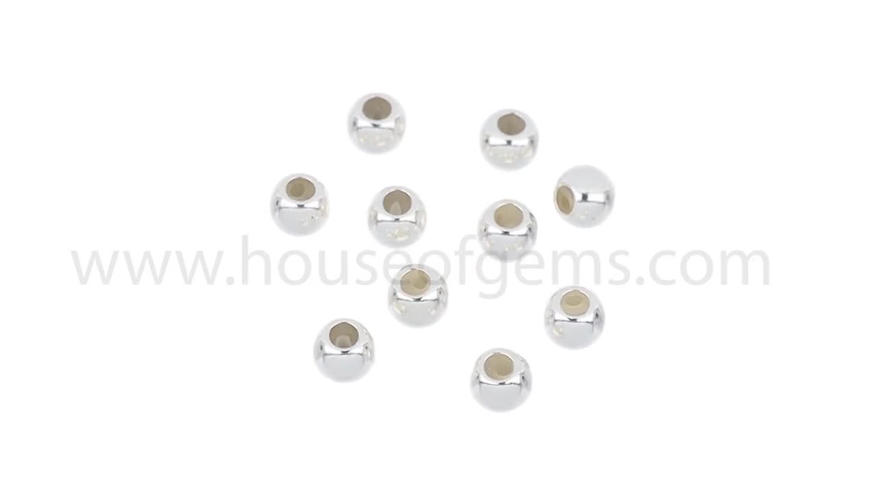 10 pezzi 925 perline in silicone argento sterling 4 mm, 5 mm