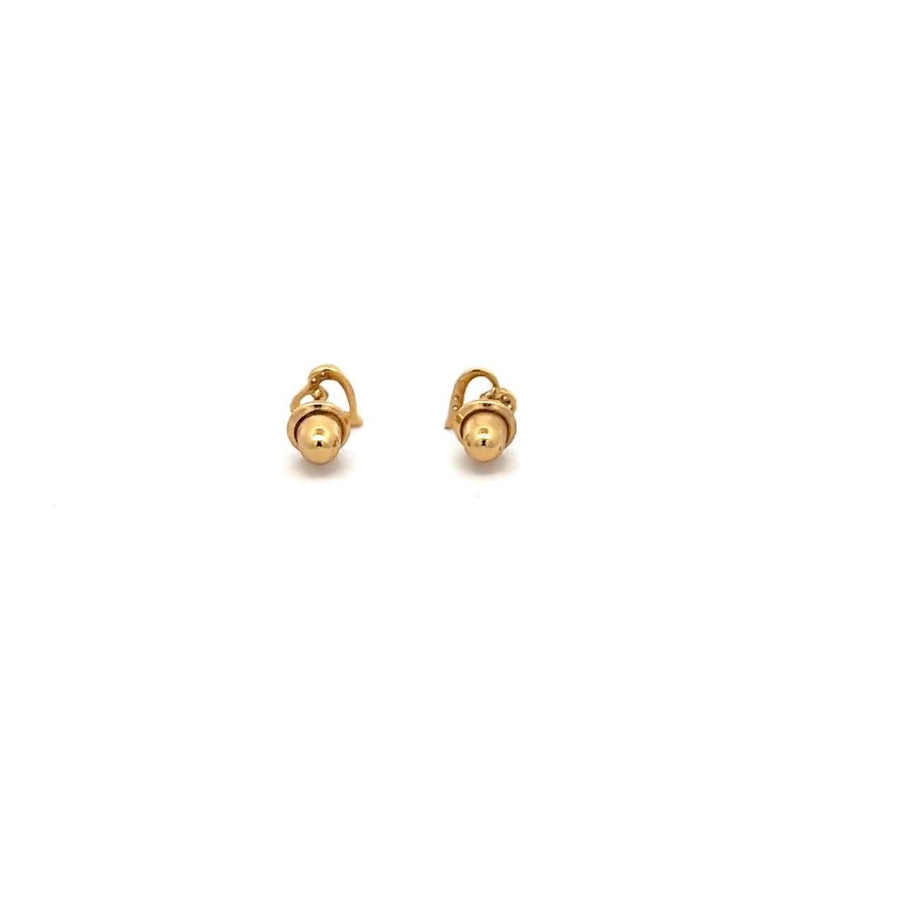 14K Gold Heart Lock Kids / Children's / Girls Safety Screw Back Earrings at in Season Jewelry