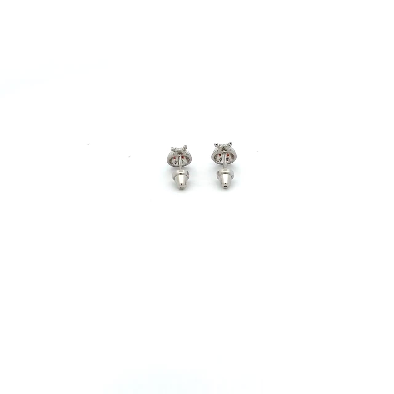 Children's 14K Gold-plated Heart Earrings With Tiny Czs and Screw