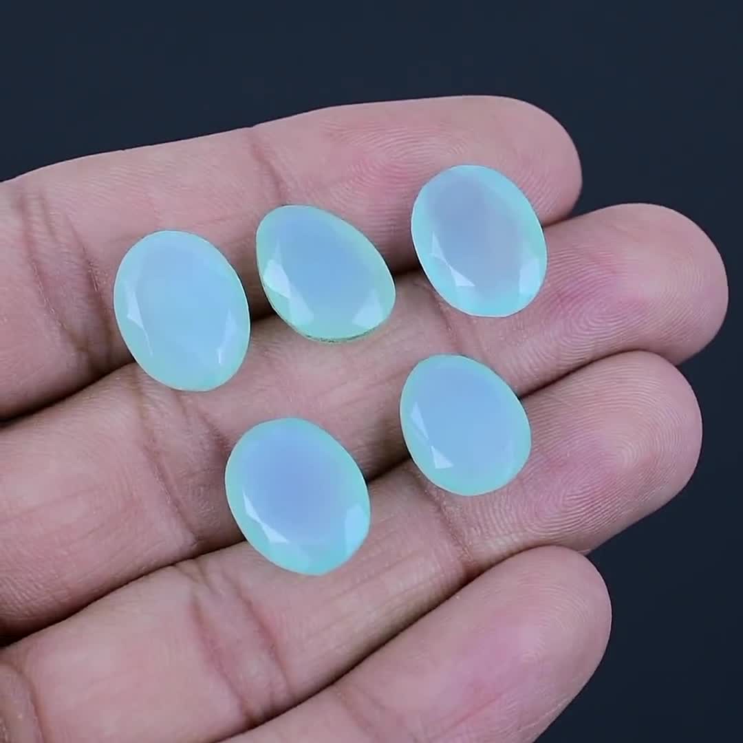 Lot of Stunning 10 Pieces AAA Quality Aqua Chalcedony Cabochon 21x21 mm round Loose Gemstone buy Calibrated