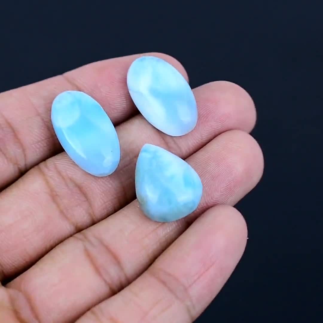◯larimar◯ 16.95 Cts Larimar Gemstone/ Blue Larimar Cabochon/ Oval