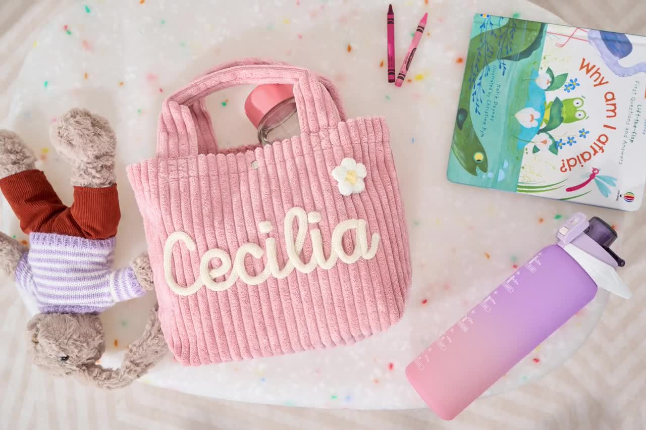 Custom Tote Bag | Corduroy for Kids | Personalized Custom Name