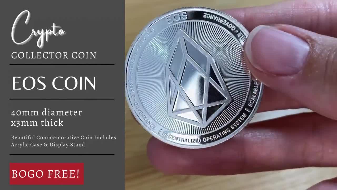 EOS COIN, EOS Coin, Cryptocurrency Commemorative Collectors Coin - Iron  with gold/silver plating
