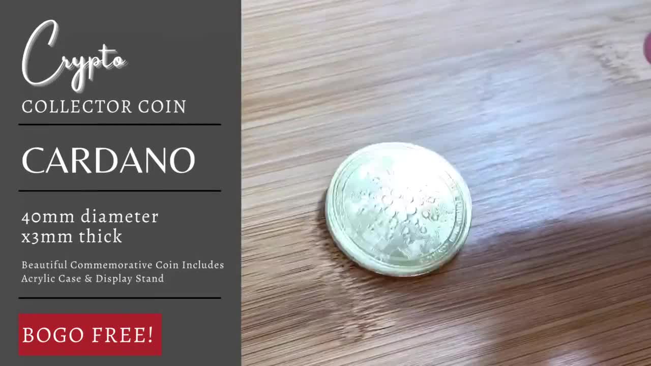 CARDANO COIN, ADA Coin, Cryptocurrency Commemorative Collectors Coin - Iron  with gold/silver plating