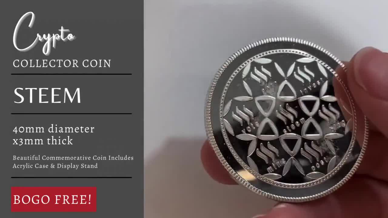 STEEM Coin, Cryptocurrency Commemorative Collectors Coin - Iron with  gold/silver plating