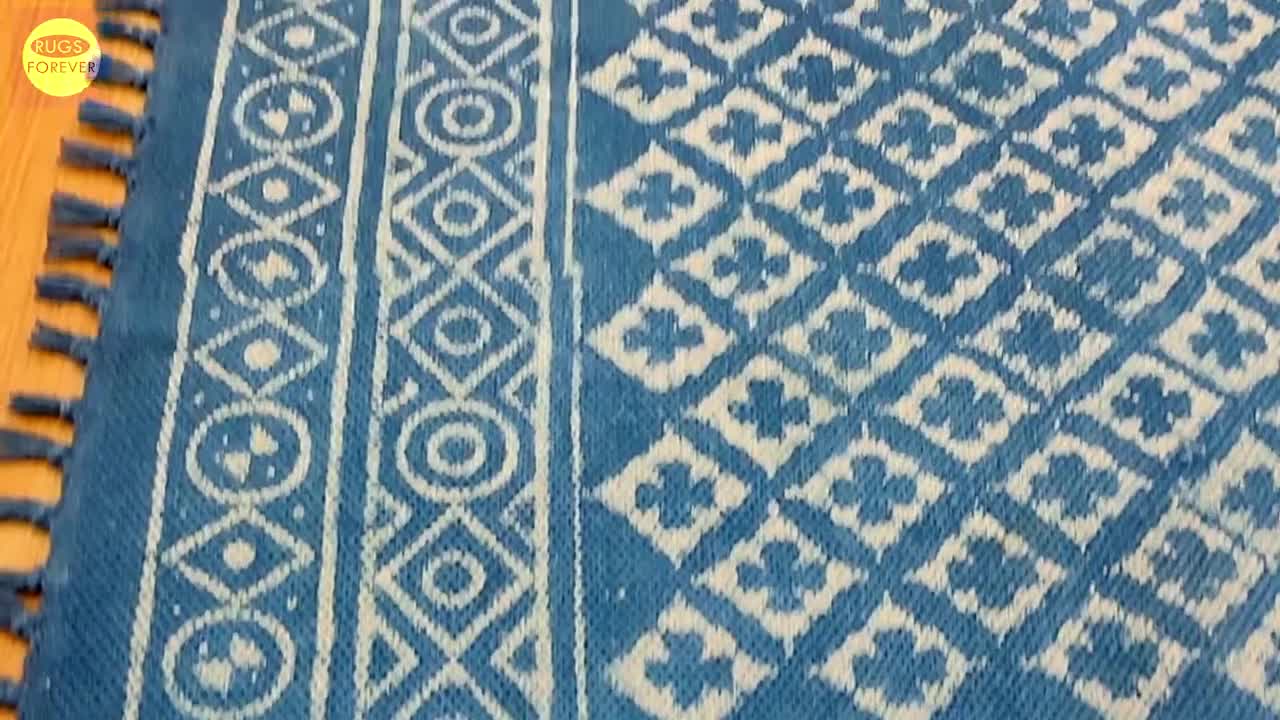 3x9 feet runner outlets rug Indian handmade rug Hand woven cotton rug Outdoor garden rug Travel durries Large hall area rug Block printed rug