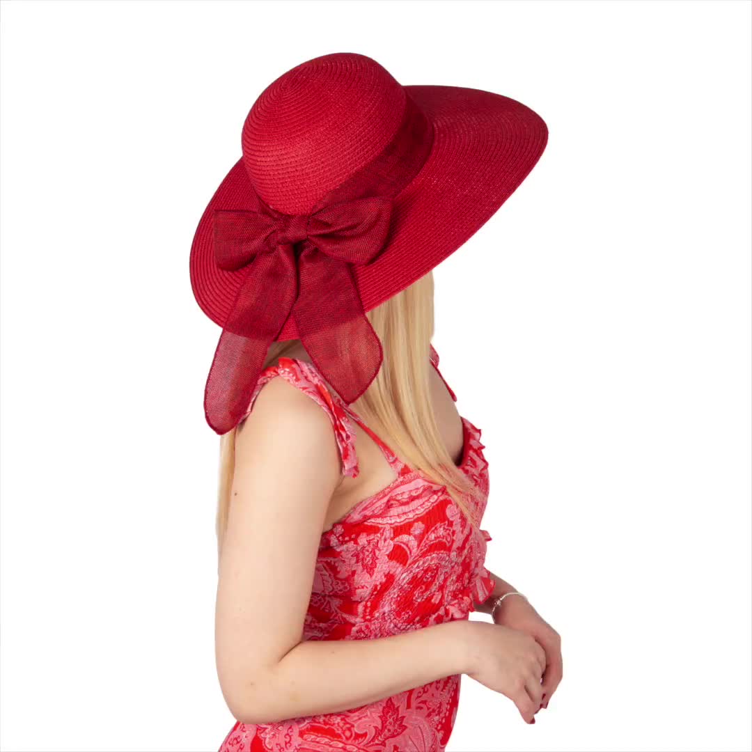 Hoaree Summer Hat British Vintage Womens Sun Hat Bowknot Straw Hat