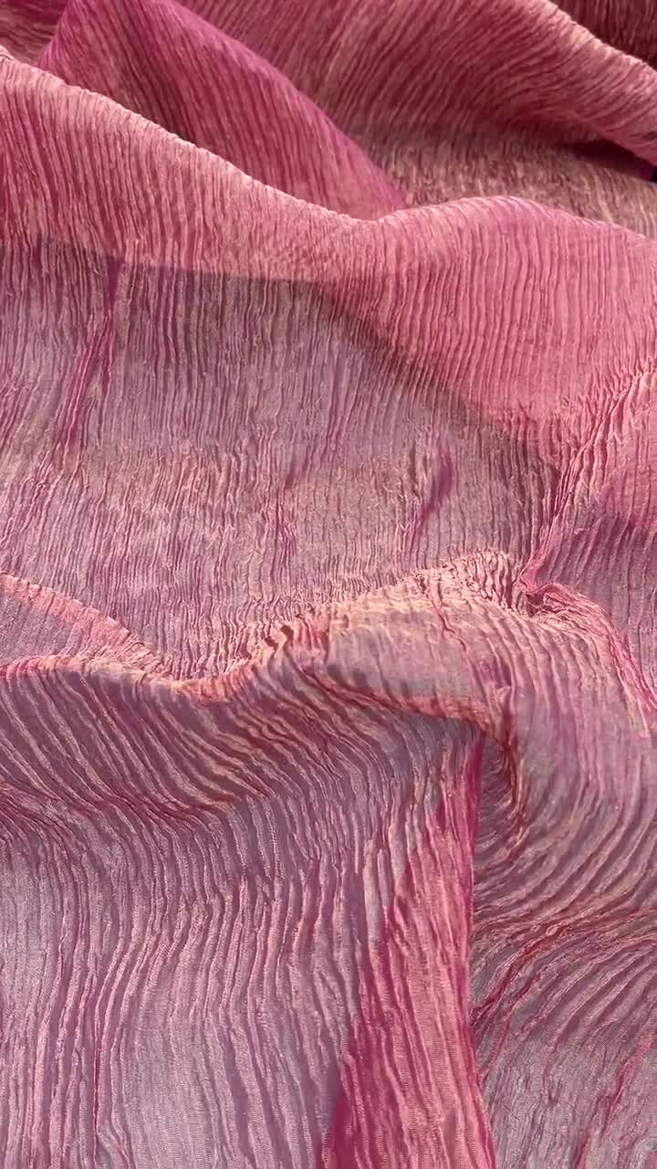 Alto Pink Pure Fine Tissue Silk Embroidery Fabric