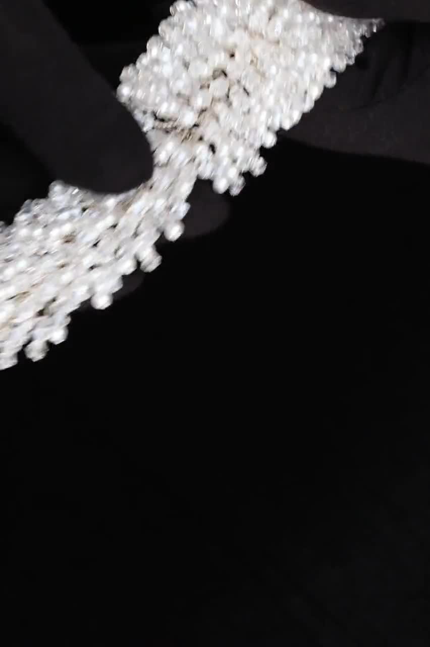 Fascia Per Capelli Con Perline Kercisbeauty, Accessorio Da Sposa In Argento, Fatto A Mano, Per Matrimoni E Feste
