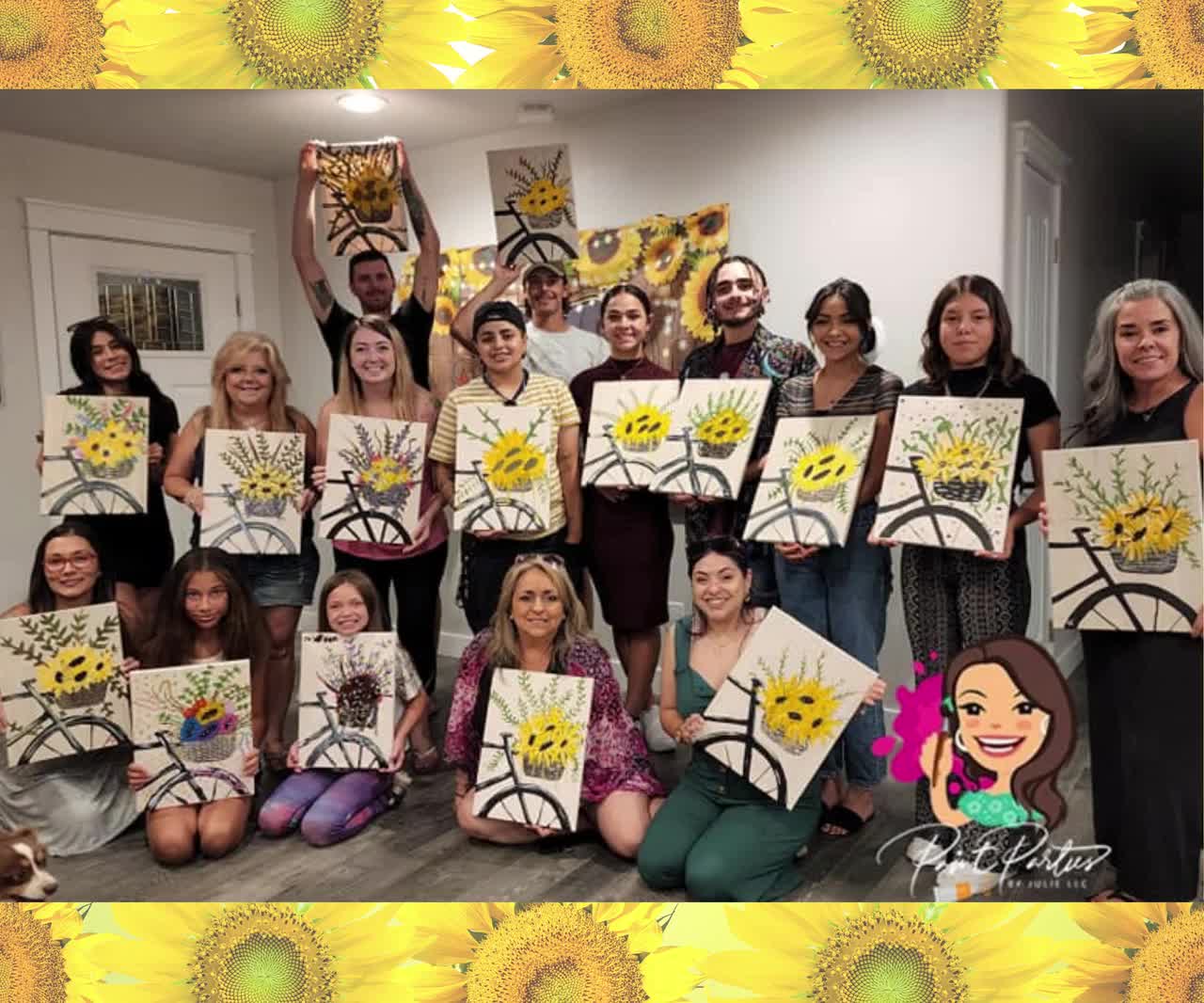 DIY Sunflower Bike Canvas Paint Kit – Clayopatra Arts Online