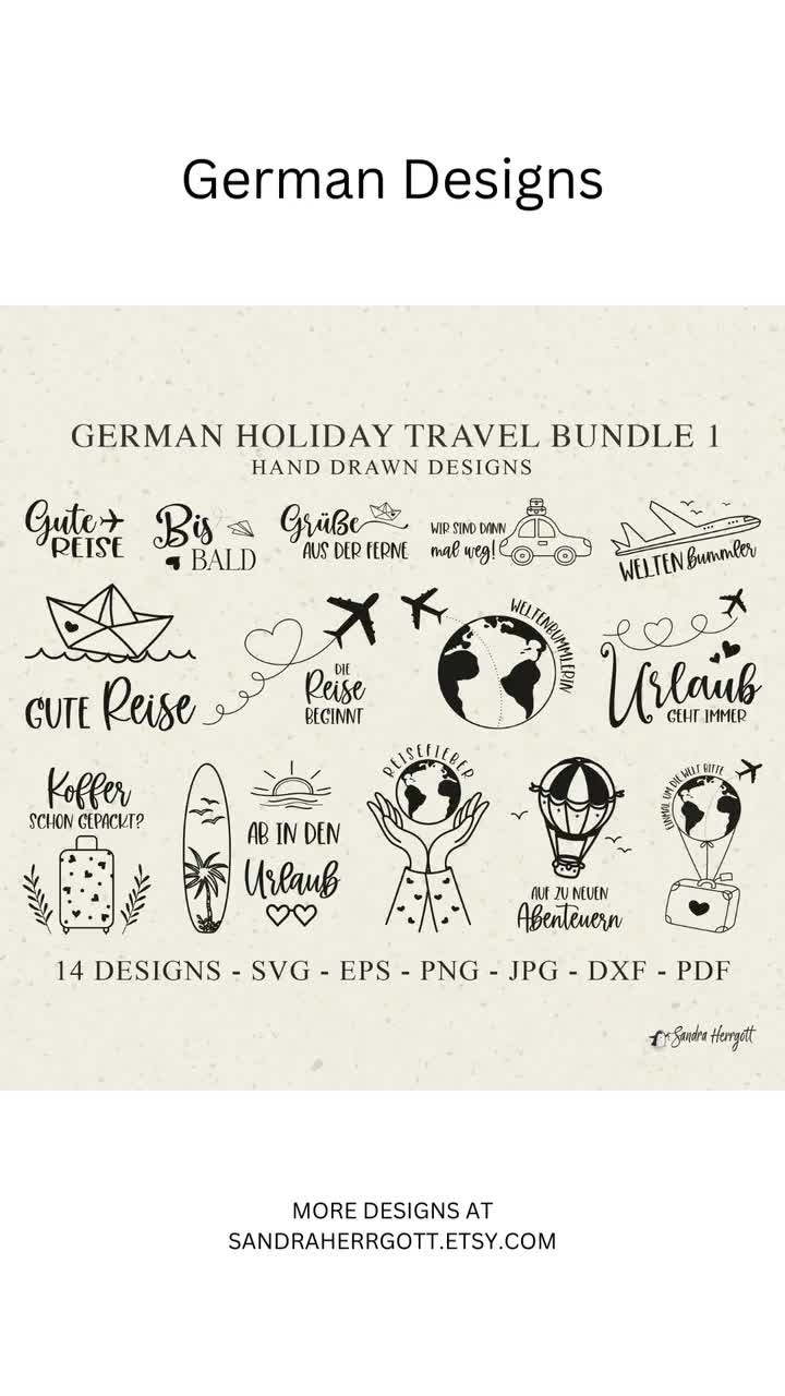 German Meer Plotter File Svg Dxf Png Eps Jpg Pdf Anker Cricut Wale  Silhouette Bottle Clipart Vinyl Laser Cut File Boat Lighthouse Erholung
