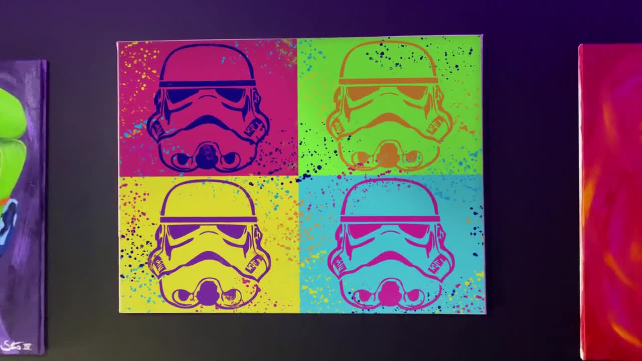 Peinture Stars Wars Pop Art - Tableau StormTrooper Original