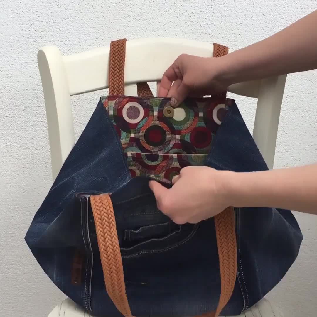 Tote bag with folded sides - Make it in denim