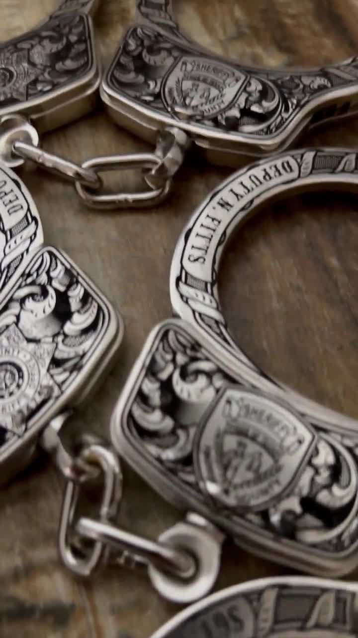 Custom Laser Engraved Handcuffs, S and W M&P, Personalized LEO