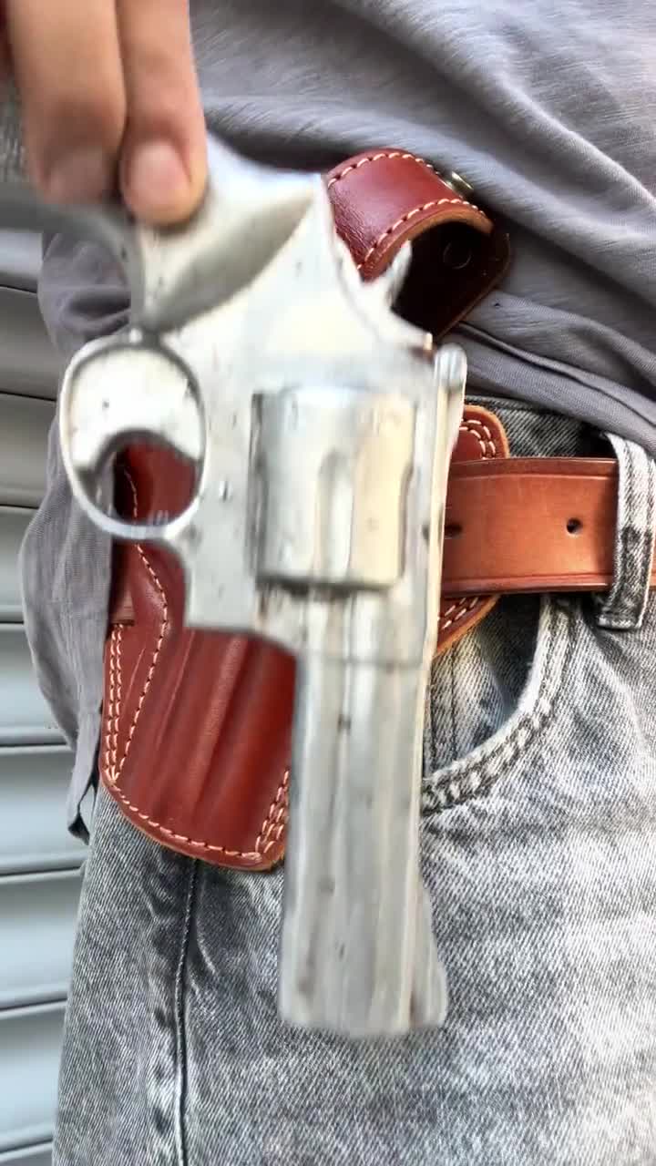 VlaiTex R4 4 Zoll Lauf Leder Revolver Holster für Sith and Wesson 586