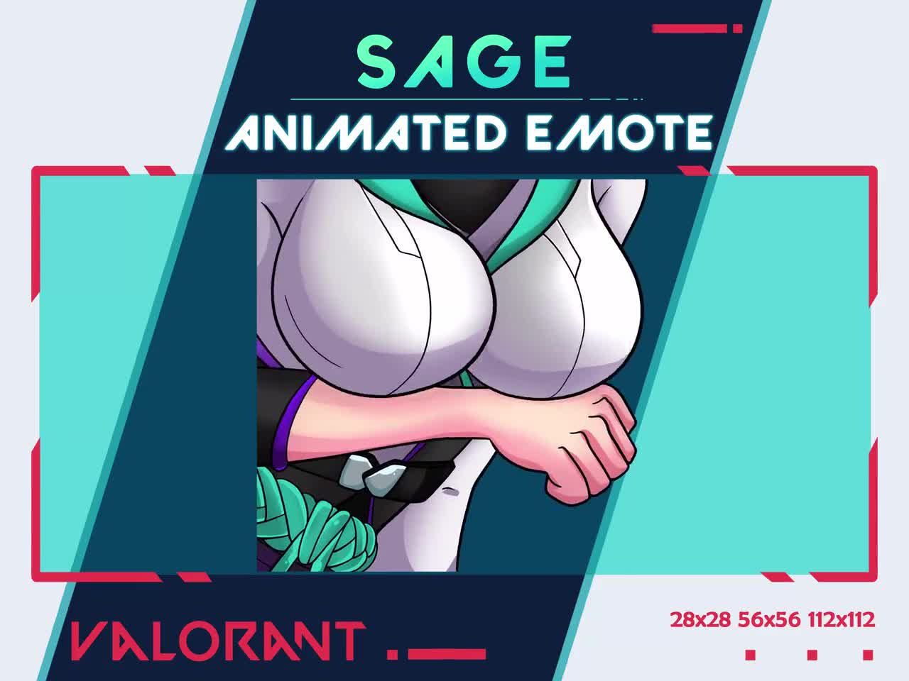 Sage Cleavage Boobs Valorant Animated Emote, Sage Booty Twitch Animated  Emote, Streamer Emote, Youtube Discord Animated Emote For Streamer