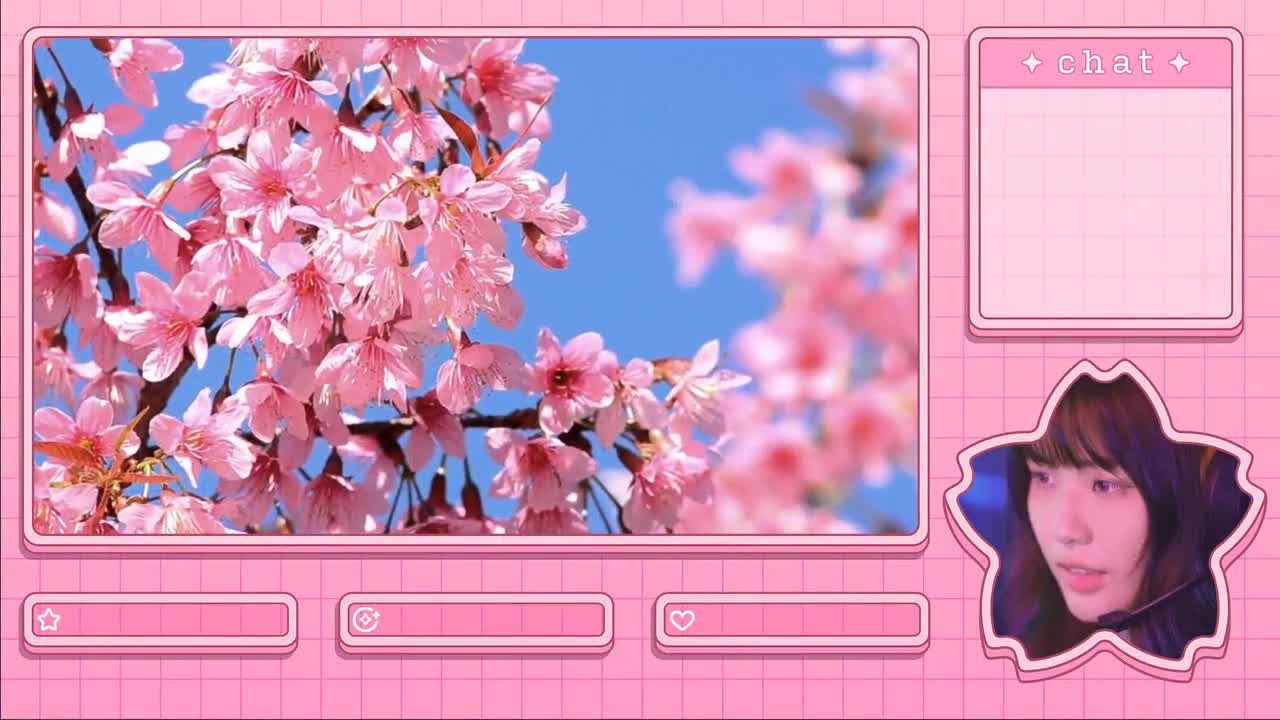 Pink Sakura Just Chatting Stream Overlay 