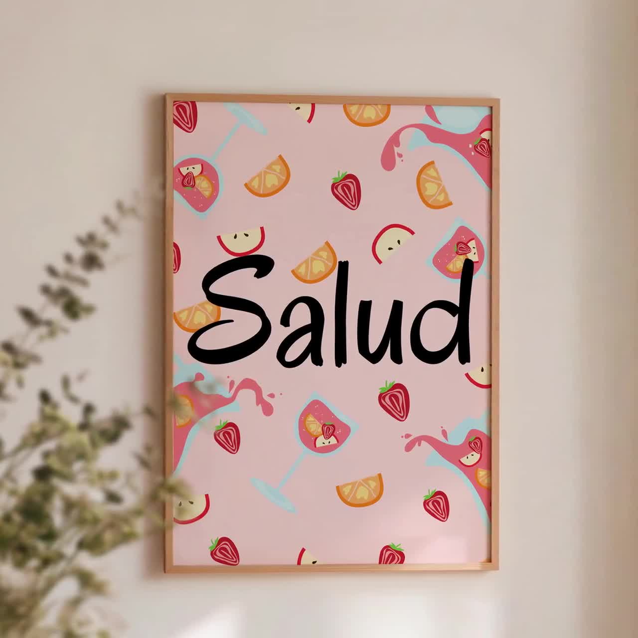 Impresión artística de Sangría Salud: Ilustración de sangría dibujada a mano (Descarga digital) video poster