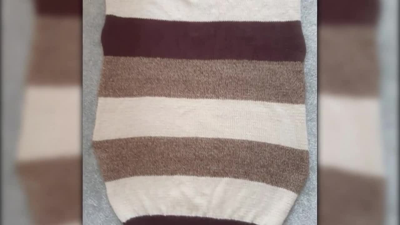 Cropped Striped Winter Sweater Knitting Pattern 